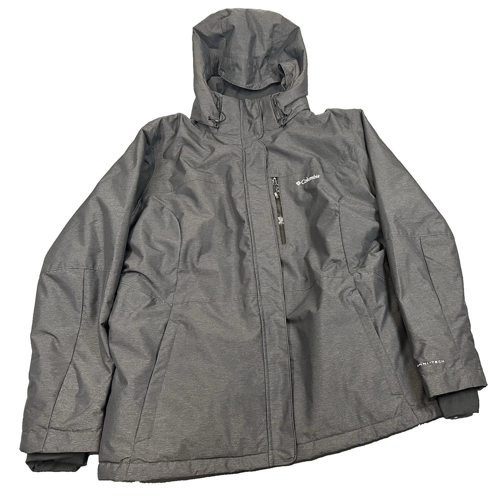 Columbia Jacket Womens 2XL Black Omni-Heat Omni-Tech Hooded Ski Snow Parka